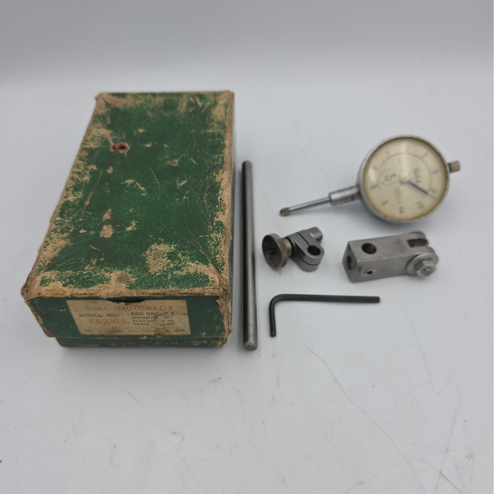 Vintage Teclock Dial Gauge Drop Indicator .001" Lug Back 682-05 USA A1-921